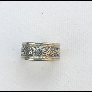 Adjustable Silver Ring w/ Scroll Design
